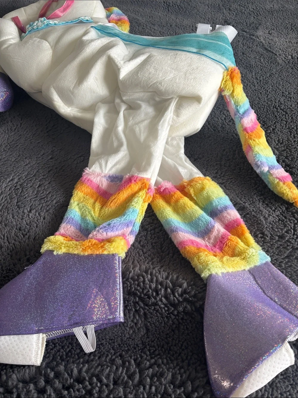 Spirit Unicorn Ride-Along Toddler Costume — White with Rainbow Accents - Picture 3 of 5